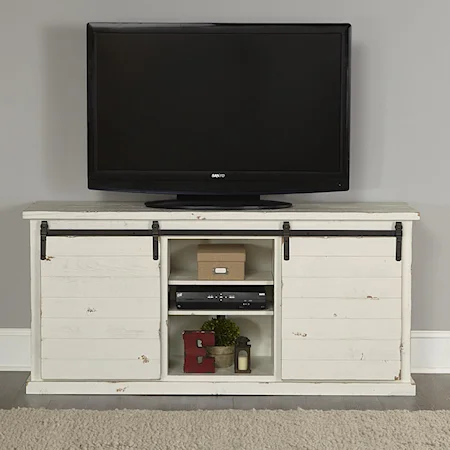 Rustic Entertainment Console with Sliding Barn Doors